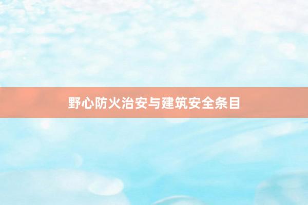 野心防火治安与建筑安全条目